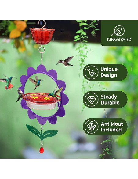 Alimentador de Colibrí Kingsyard 8 Oz con Moat Antihormigas