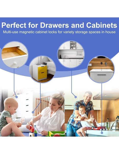 Cerraduras Magnéticas para Armarios Bebés Shaoguang - 10 Pzas
