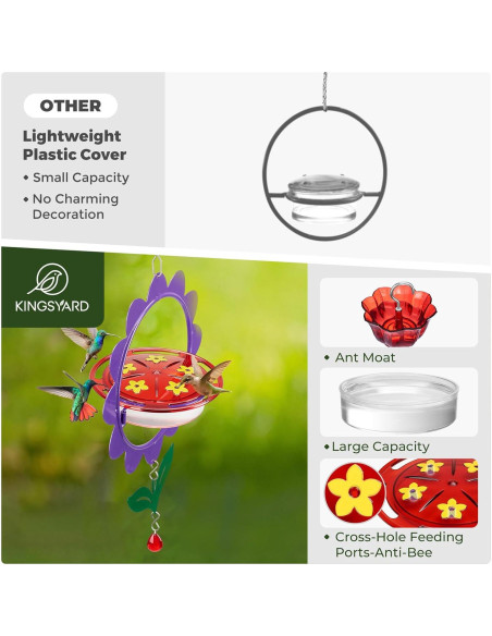 Alimentador de Colibrí Kingsyard 8 Oz con Moat Antihormigas