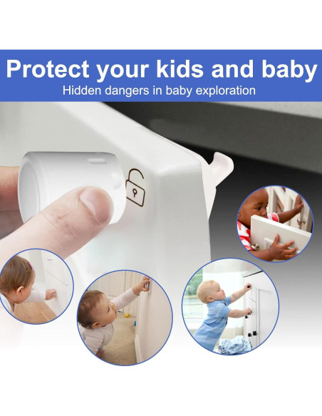 Cerraduras Magnéticas para Armarios Bebés Shaoguang - 10 Pzas