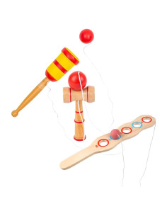 Conjunto de Juguetes de Habilidad de Madera Mentes Curiosas - 3 Piezas