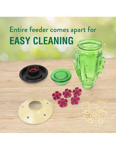 Alimentador de Colibríes Perky-Pet 9111-1SR Vidrio 0.95L Cactus
