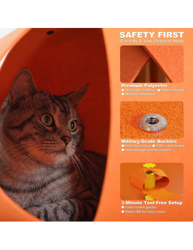 Túnel para Gatos Spring Blossoms Naranja 64.5x29 cm