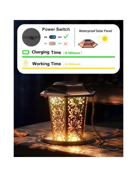 Comedero de Aves Solar DesGully de Metal 1.1kg Resistente