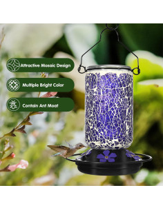 Alimentador de Colibrí de Vidrio MKLZ 537.6 ml 5 Puertos 2