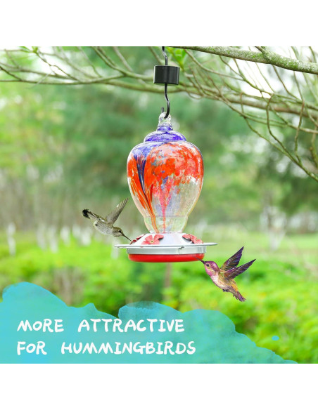 Comedero para Colibrí Yinns de Vidrio Soplado con Estanque