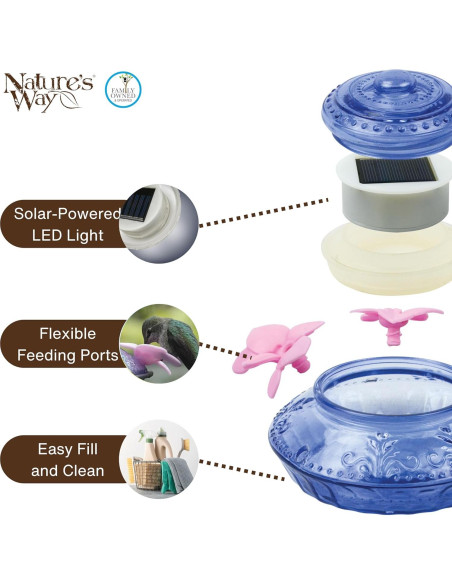 Alimentador de Colibríes Nature's Way ANTHF2-I Iluminado 414ml