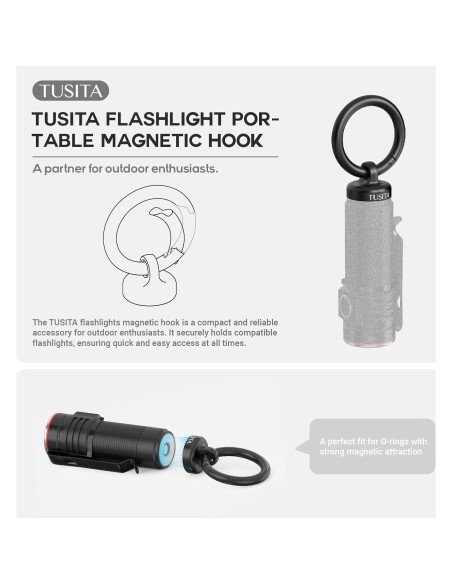Gancho Magnético TUSITA para Linternas Olight NEBO 7.99x1.98cm