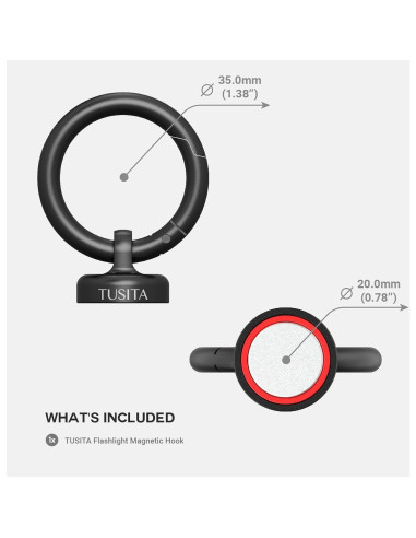 Gancho Magnético TUSITA para Linternas Olight NEBO 7.99x1.98cm