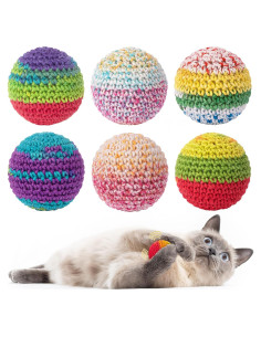 Pelotas de Juguete para Gatos Retro Shaw - 6 Unidades de Hilo de Lana