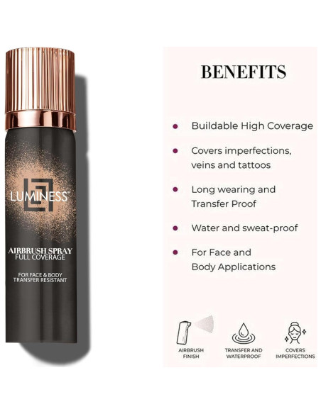 Base de Maquillaje Airbrush LUMINESS 030-Ligero Medio 86g Base de Maquillaje Airbrush LUMINESS 030-Ligero Medio 86g