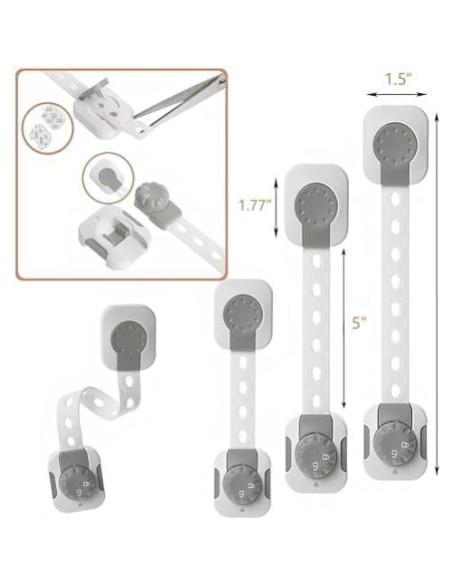 Juego de Cerraduras de Seguridad para Bebés 6-Pack Ajustables Juego de Cerraduras de Seguridad para Bebés 6-Pack Ajustables