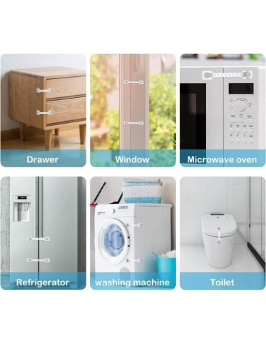 Juego de Cerraduras de Seguridad para Bebés 6-Pack Ajustables