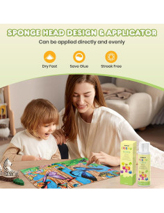 Pegamento para Rompecabezas NAIMOER 240ml con Aplicador Esponja 2