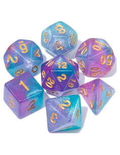 Dados Poliedricos DND Acrílico 7 Piezas para RPG