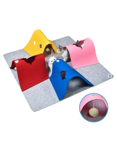 Túnel de Juguetes para Gatos AFLIFLI 90x90 cm Multicolor