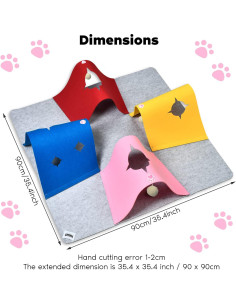 Túnel de Juguetes para Gatos AFLIFLI 90x90 cm Multicolor 2