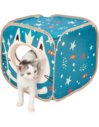 Cubo de Juego para Gatos Kitty City Ocean 38x38x38 cm
