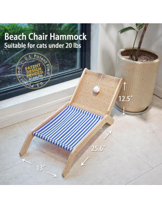 Hamaca para Gatos PETKARAY BC-02, Cama Elevada con Rascador 2