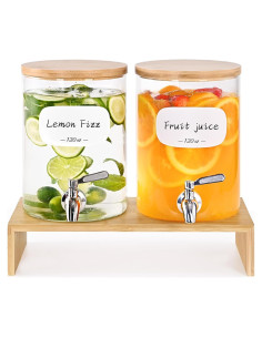 Set 2 Dispensadores de Vidrio 3.5L KitHero con Grifos