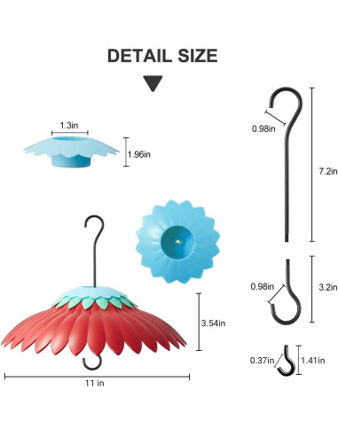 Cubierta para Comedero de Aves Beserie Domo Rojo 28cm