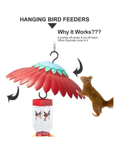 Cubierta para Comedero de Aves Beserie Domo Rojo 28cm