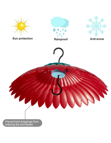 Cubierta para Comedero de Aves Beserie Domo Rojo 28cm