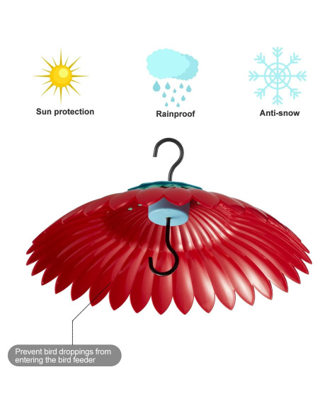 Cubierta para Comedero de Aves Beserie Domo Rojo 28cm