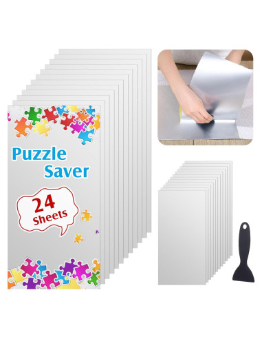24 Hojas Adhesivas para Rompecabezas Fullhawl 37 x 18 cm