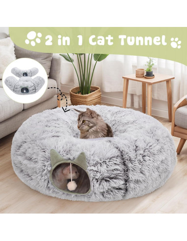 Cueva de Gato Donut CCKUU 200x100 cm Gris Lavable