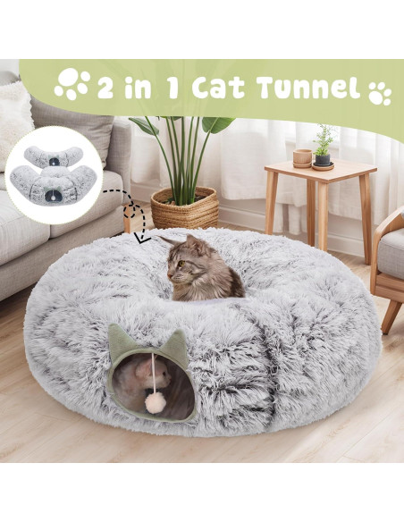 Cueva de Gato Donut CCKUU 200x100 cm Gris Lavable