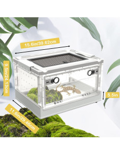 Caja de Alimentación para Reptiles PINVNBY 39.6x29.5x24.1 cm 2