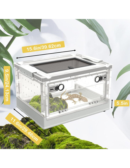 Caja de Alimentación para Reptiles PINVNBY 39.6x29.5x24.1 cm