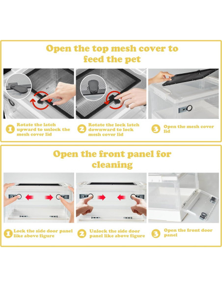 Caja de Alimentación para Reptiles PINVNBY 39.6x29.5x24.1 cm