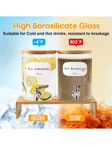 Set 2 Dispensadores de Vidrio 3.5L KitHero con Grifos