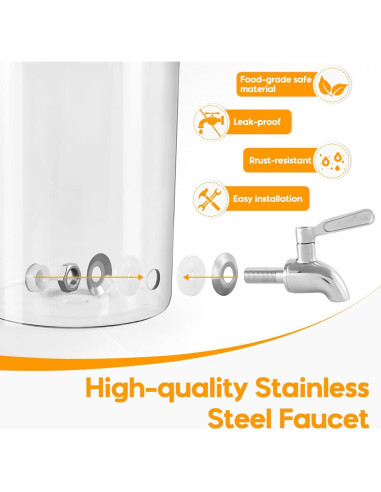 Set 2 Dispensadores de Vidrio 3.5L KitHero con Grifos