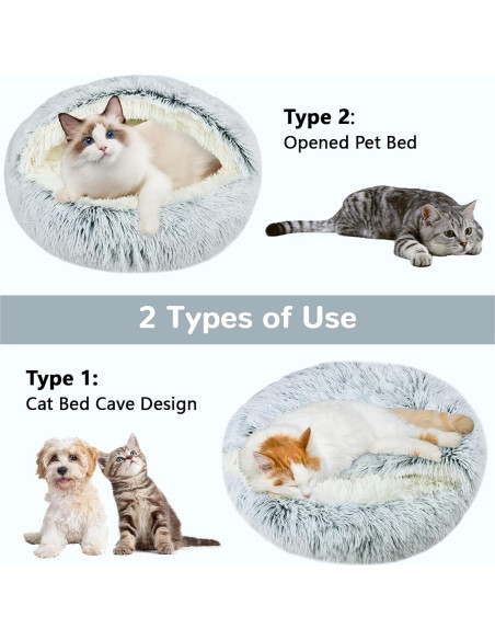 Cama para Gato Arquiel con Capucha Redonda 50.8 cm Gris
