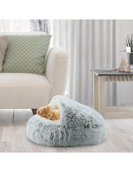 Cama para Gato Arquiel con Capucha Redonda 50.8 cm Gris