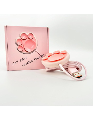 Cargador Inalámbrico 15W Rosa Gato CXIBIKL para iPhone