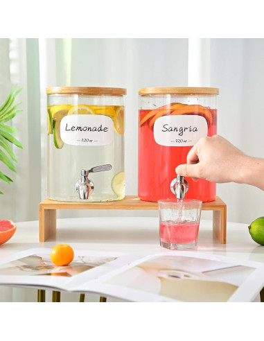 Set 2 Dispensadores de Vidrio 3.5L KitHero con Grifos