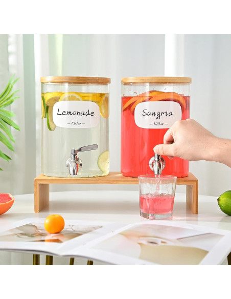 Set 2 Dispensadores de Vidrio 3.5L KitHero con Grifos