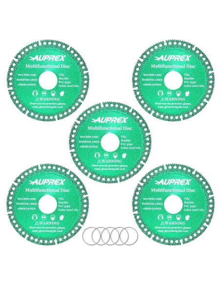 Paquete de 5 Discos Indestructibles 10.16 cm AUPREX Verde