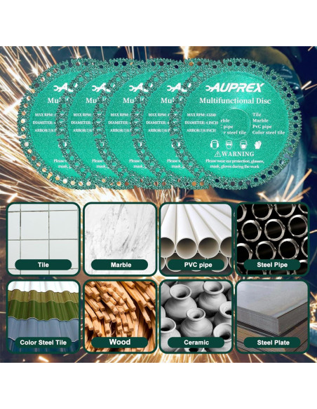 Paquete de 5 Discos Indestructibles 10.16 cm AUPREX Verde