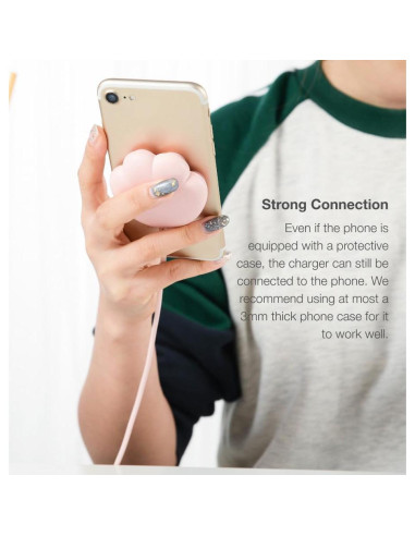 Cargador Inalámbrico 15W Rosa Gato CXIBIKL para iPhone