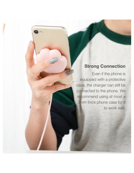 Cargador Inalámbrico 15W Rosa Gato CXIBIKL para iPhone