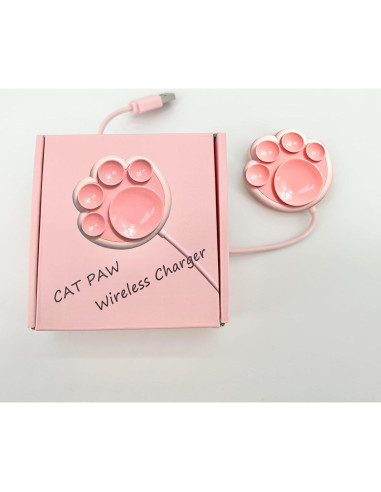 Cargador Inalámbrico 15W Rosa Gato CXIBIKL para iPhone