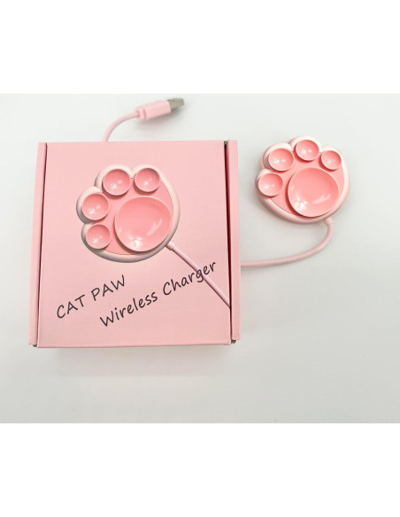 Cargador Inalámbrico 15W Rosa Gato CXIBIKL para iPhone