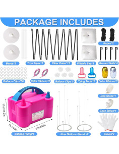 Kit de Arco de Globos iRabey con Bomba Eléctrica 3.05x2.74m 2