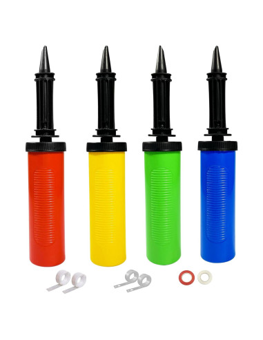 Set 4 Bombas de Globo Inflador Manual Janef - Colores Variados