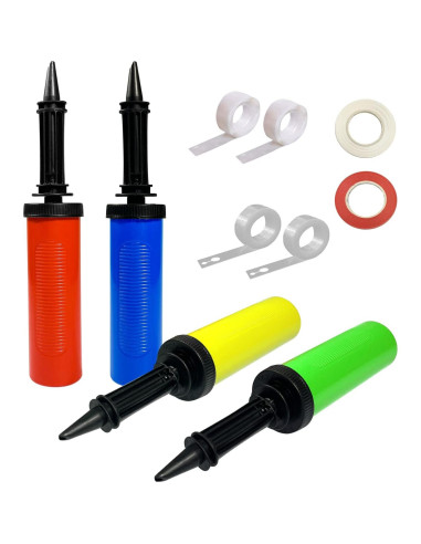 Set 4 Bombas de Globo Inflador Manual Janef - Colores Variados